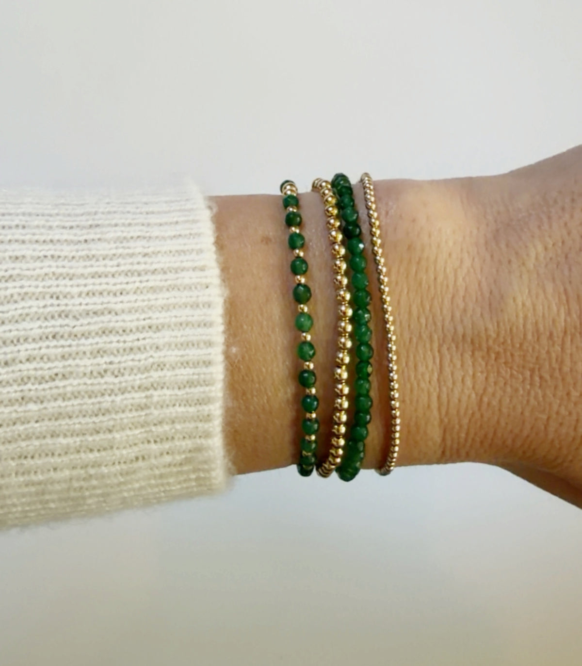 Green Agate Gemstone Stack