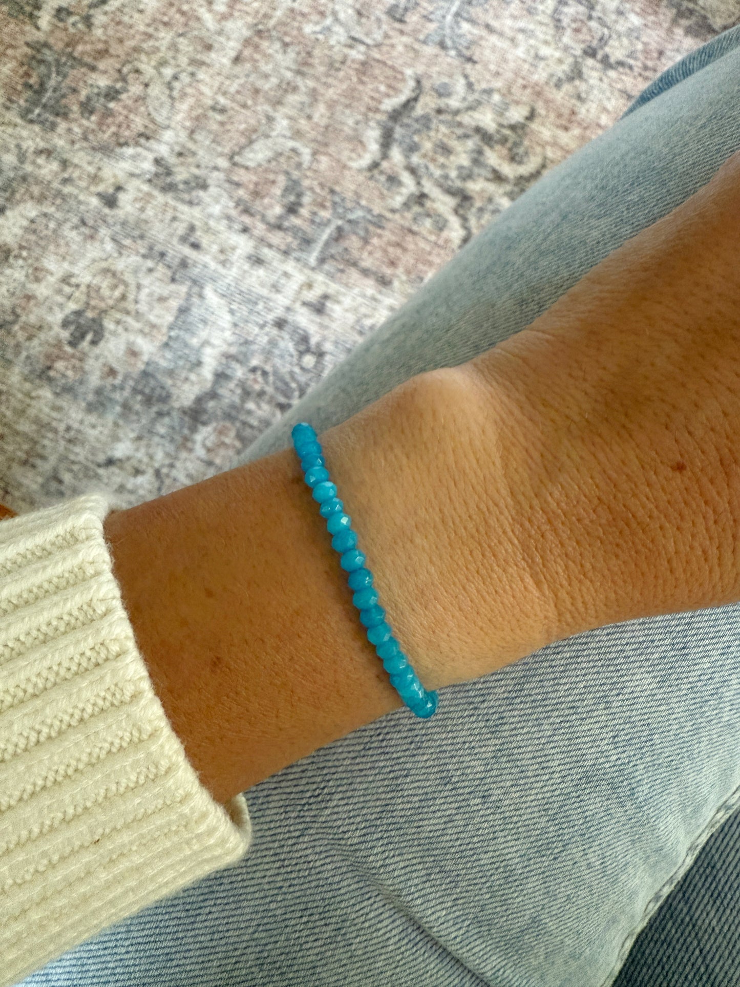 Blue Jade Gemstone Bracelet