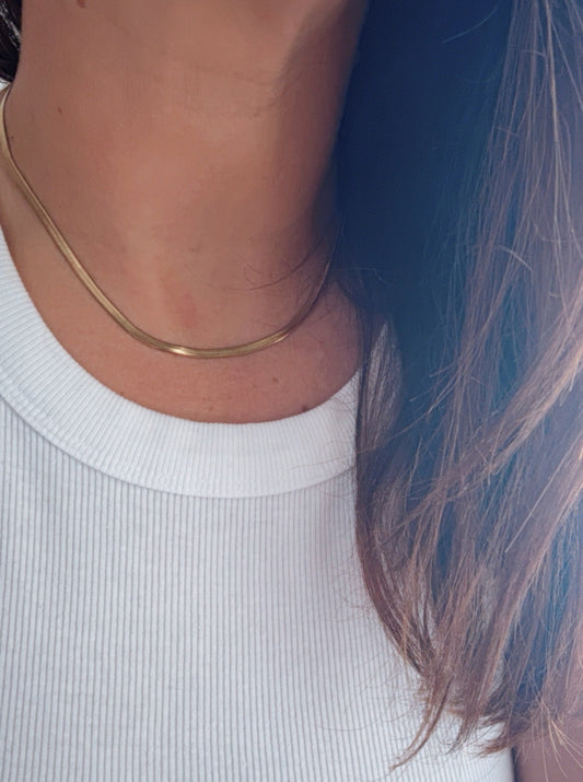 3mm Gold Filled Herringbone Necklace