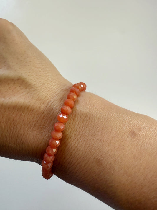 Coral Jade Gemstone Bracelet
