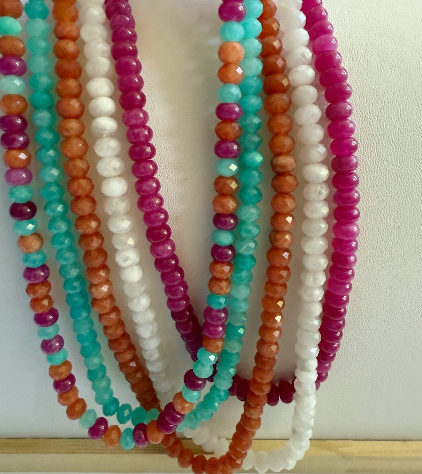 Coral Jade Gemstone Necklace