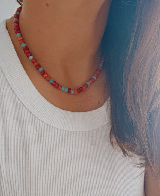 Multi Color Gemstone Necklace