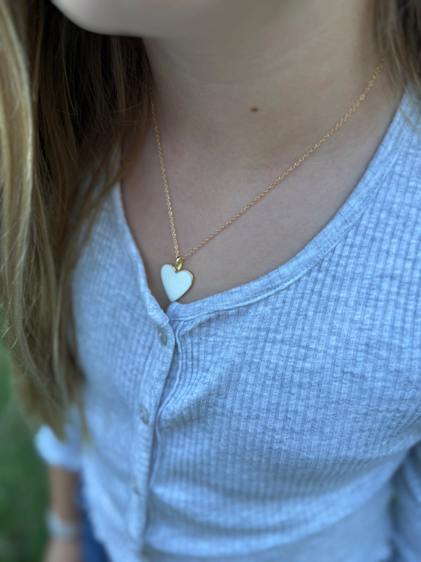 White Heart Necklace