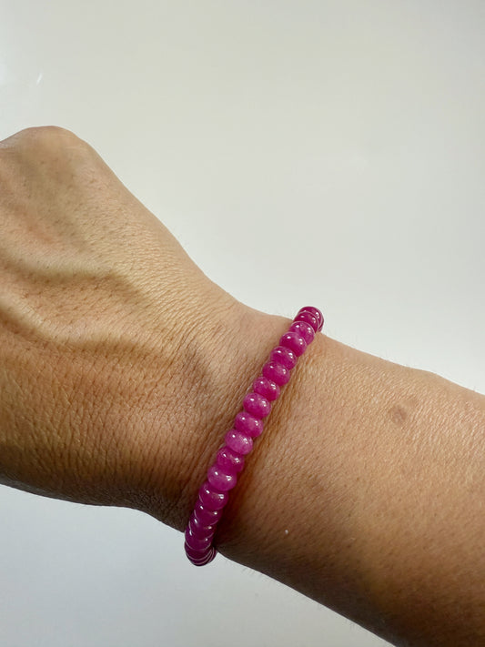 Fuschia Jade Gemstone Bracelet