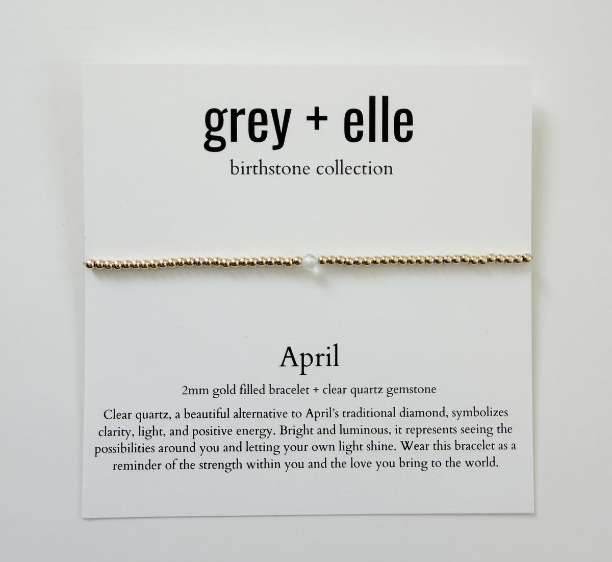 April Birthstone Bracelet | Clear Quartz