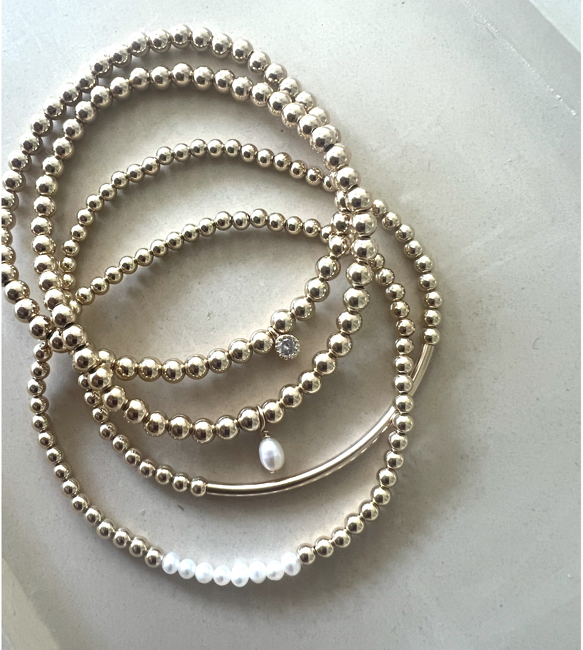 Pearls + Gold Bracelet