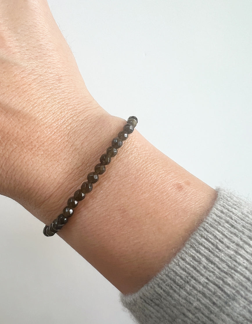 Golden Obsidian Gemstone Beaded Bracelet