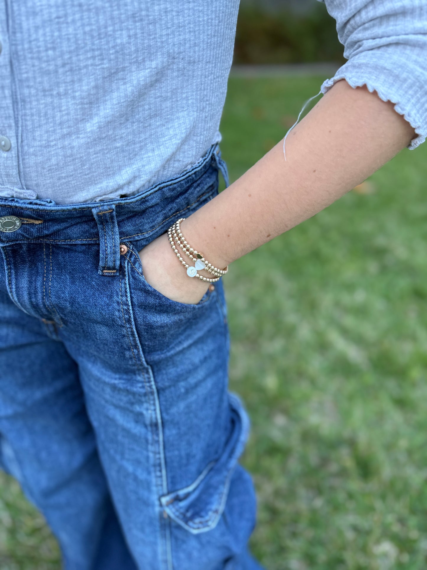 Mother of Pearl Heart Bracelet
