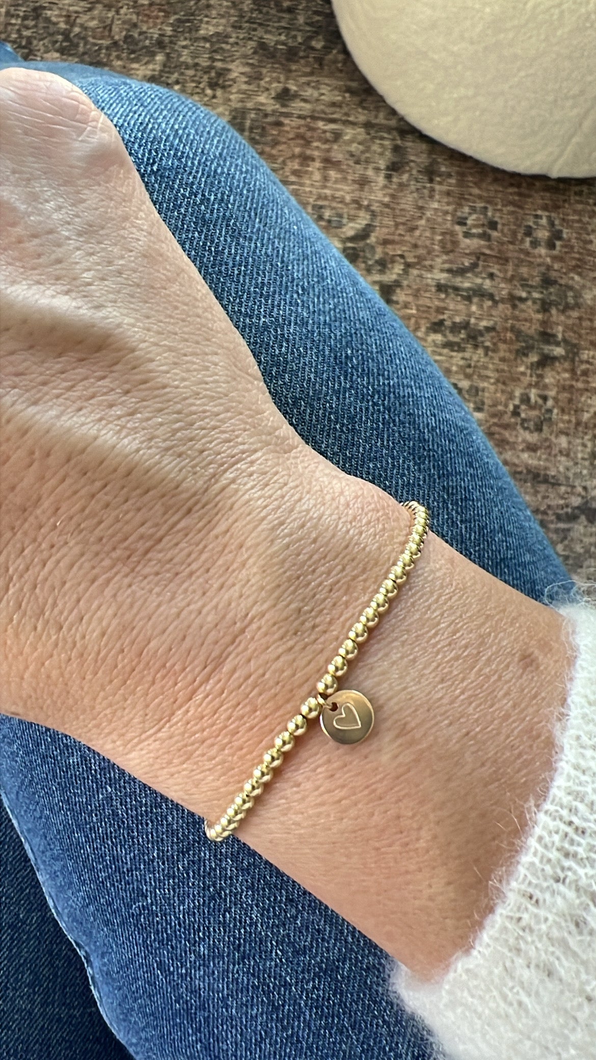 3mm Goldie Bracelet + Hand Stamped Charm