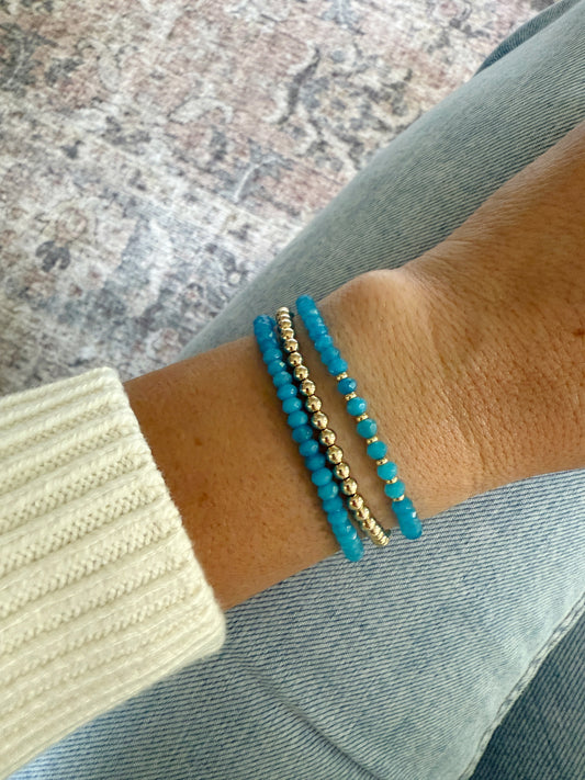 Blue Jade Gemstone Stack Set