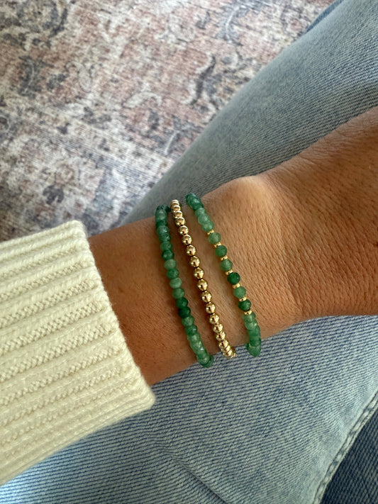 Green Jade Gemstone Stack Set
