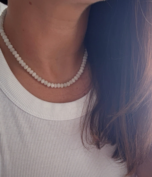 White Moonstone Gemstone Necklace