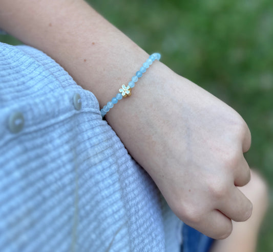 Blue Daisy Gemstone Bracelet