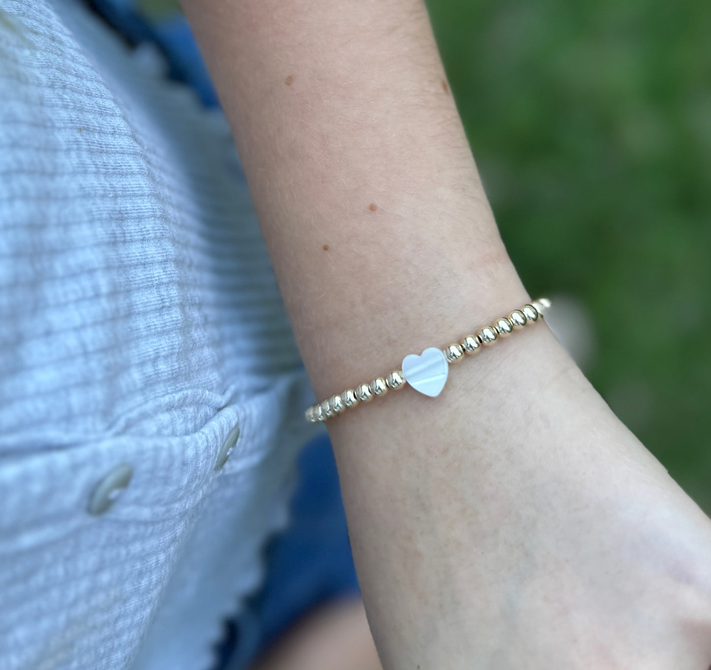 Mother of Pearl Heart Bracelet