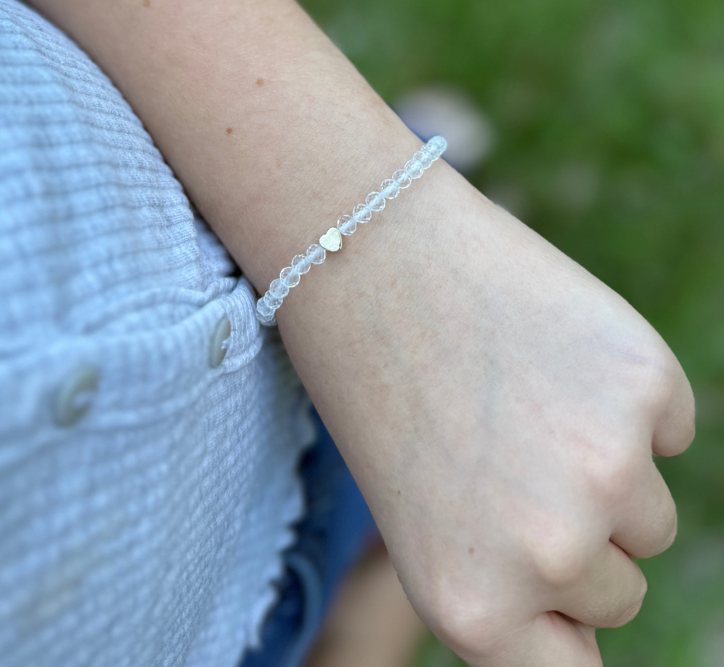 Gold Heart + Gemstone Bracelet
