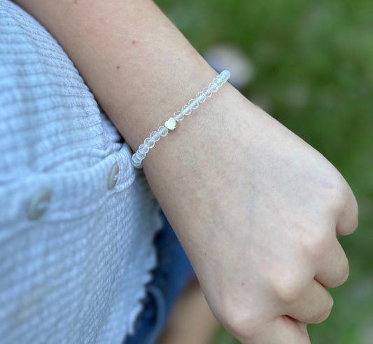 Gold Heart + Gemstone Bracelet