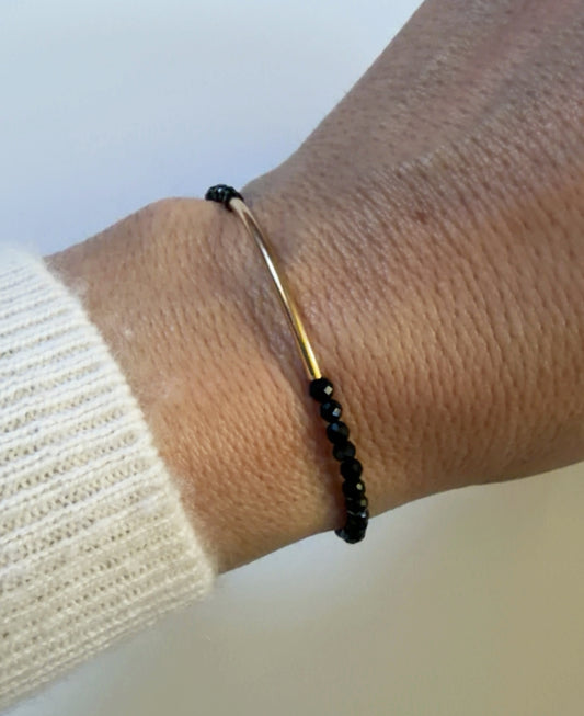 Black Onyx Bangle Bracelet