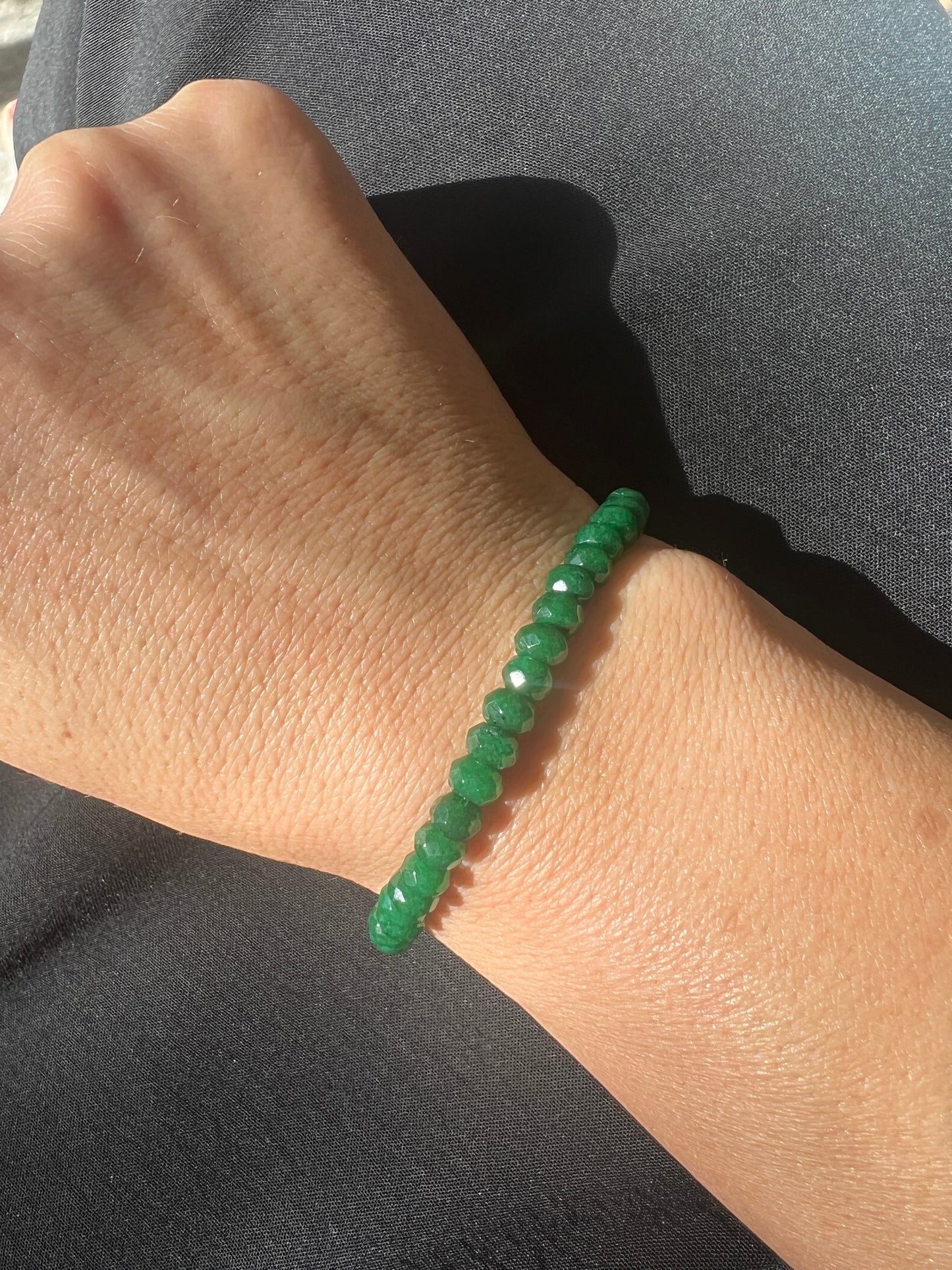 The SoHo - Green Jade Beaded Gemstone Bracelet