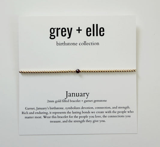 January Birthstone Bracelet | Garnet