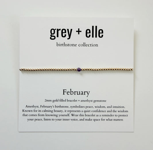 February Birthstone Bracelet | Amethyst