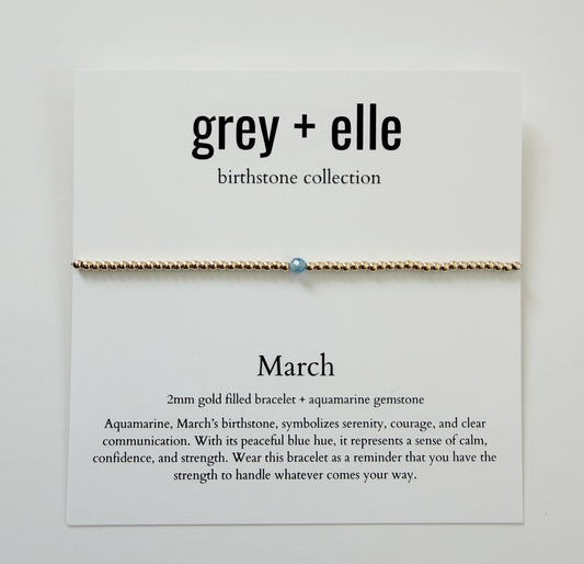 March Birthstone Bracelet | Aquamarine