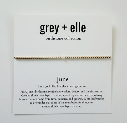 June Birthstone Bracelet | Pearl