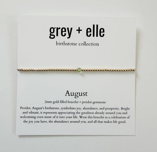 August Birthstone Bracelet | Peridot