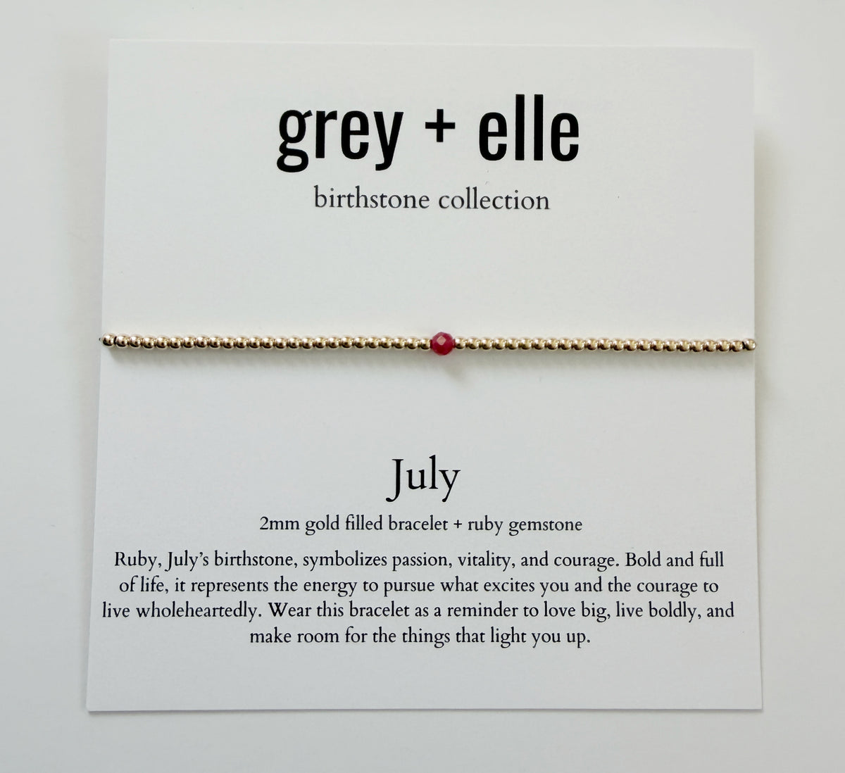 July Birthstone Bracelet | Ruby