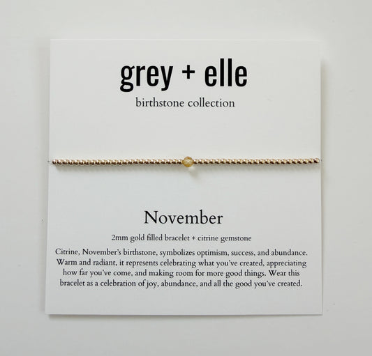 November Birthstone Bracelet | Citrine