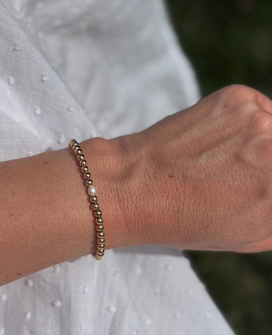 Gold + Pearl Bracelet