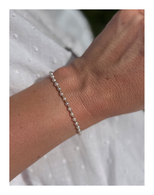 Pearls + Gold Bracelet