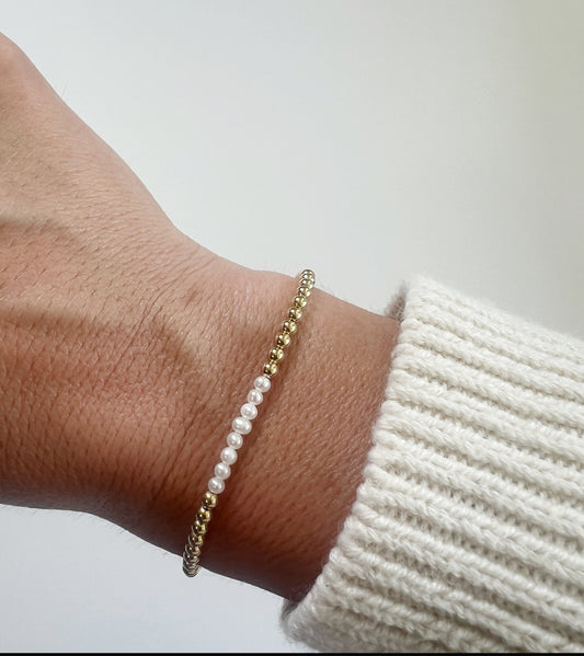 Pearls + Gold Bracelet