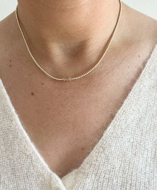 The Goldie + Peach Moonstone Necklace