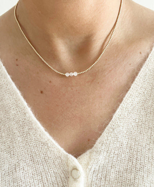 The Goldie + White Moonstone Necklace